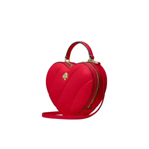 KATE SPADE New York Love Shack Quilted 3D Heart Crossbody in Ruby Red - Picture 3 of 9